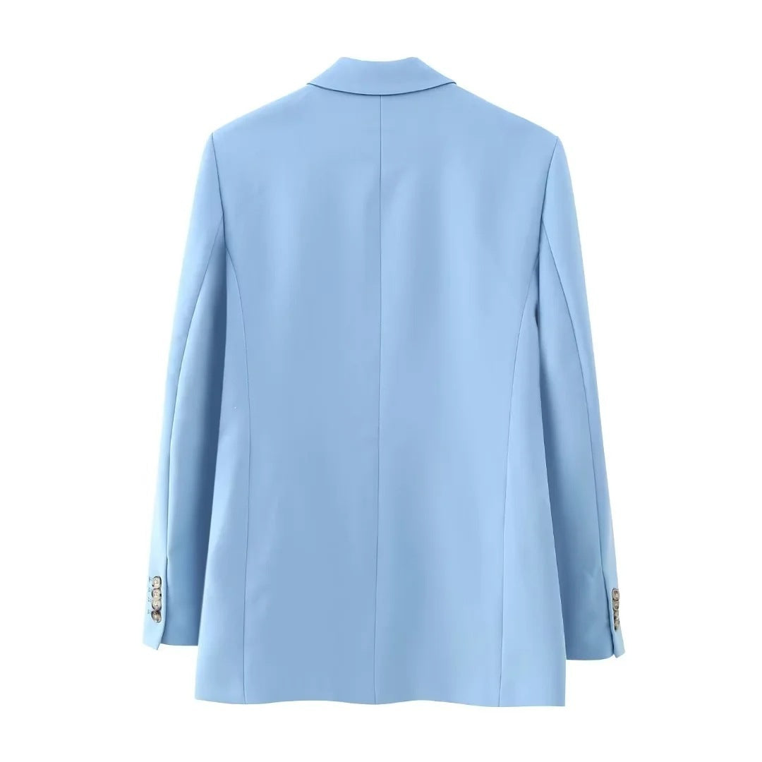 Women's Slim Double-breasted Blazer Flared Suit