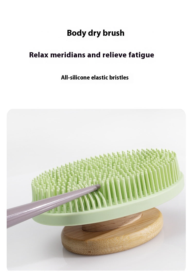Silicone Bath Brush Massage Bath Soft Hand-held Long Teeth Cleaning