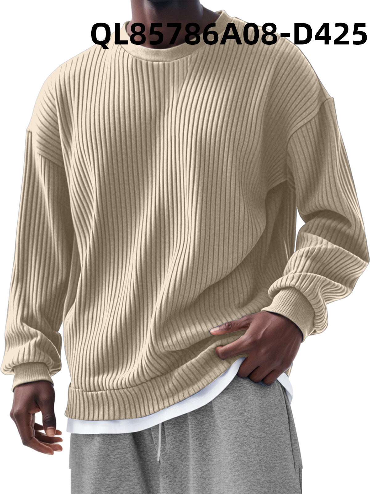 Men's Loose Trendy Long Sleeve Round Neck Top