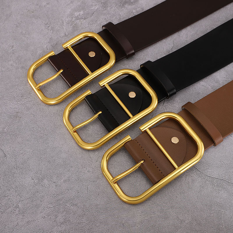 Women's Cowhide Wide Belt Waist Seal