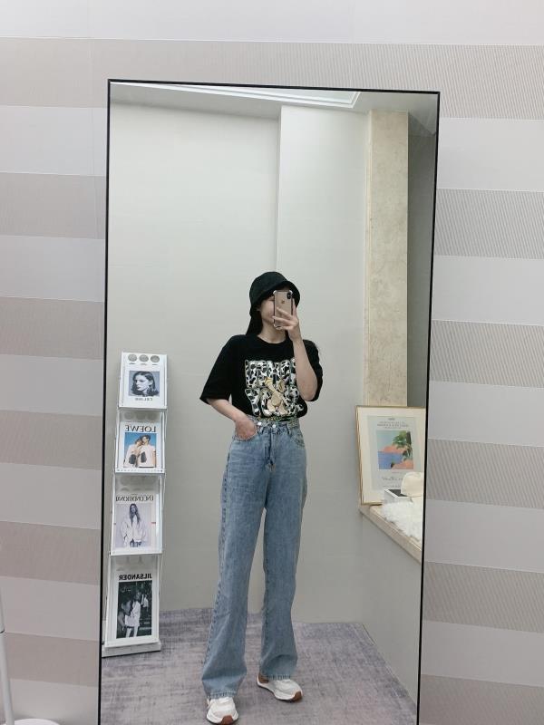 Women's Wide-leg Jeans High-waisted Straight Loose Drape Mopping Pants